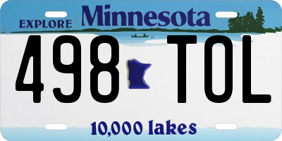 MN license plate 498TOL