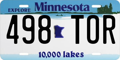 MN license plate 498TOR