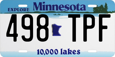 MN license plate 498TPF