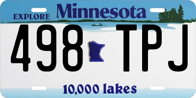 MN license plate 498TPJ