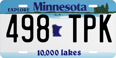 MN license plate 498TPK