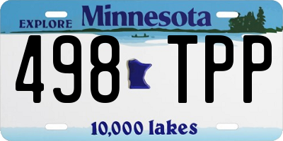 MN license plate 498TPP