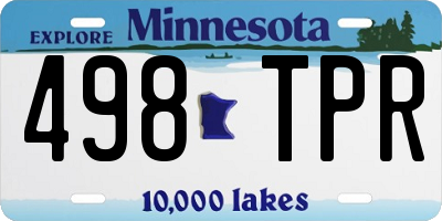 MN license plate 498TPR