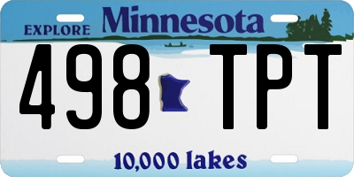 MN license plate 498TPT