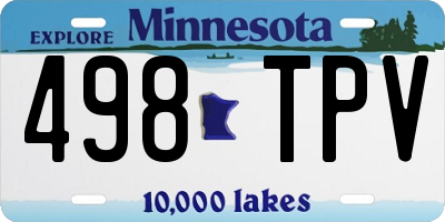MN license plate 498TPV