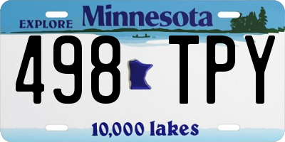 MN license plate 498TPY