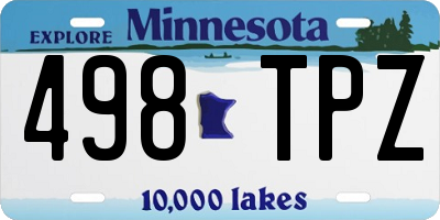 MN license plate 498TPZ