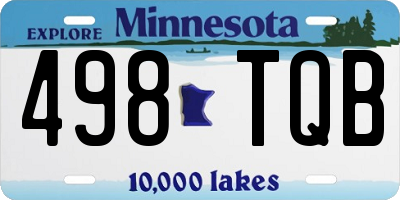 MN license plate 498TQB