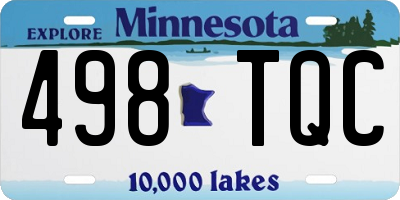 MN license plate 498TQC