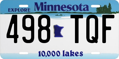 MN license plate 498TQF