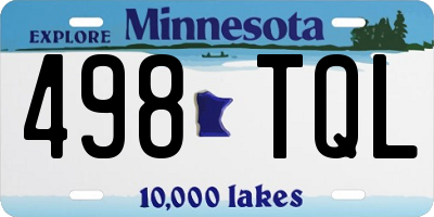 MN license plate 498TQL