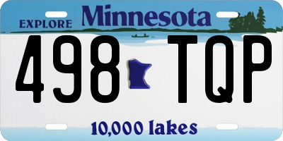 MN license plate 498TQP