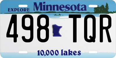 MN license plate 498TQR