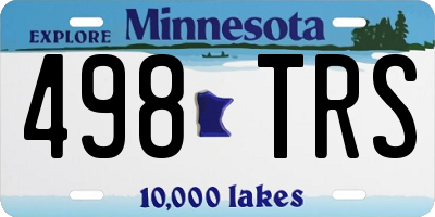 MN license plate 498TRS