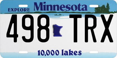 MN license plate 498TRX