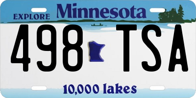 MN license plate 498TSA