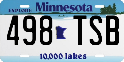MN license plate 498TSB