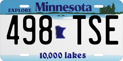 MN license plate 498TSE