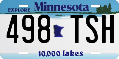 MN license plate 498TSH