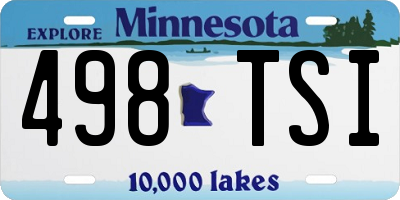 MN license plate 498TSI