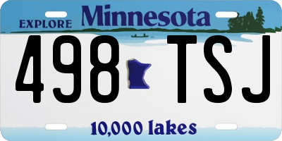 MN license plate 498TSJ