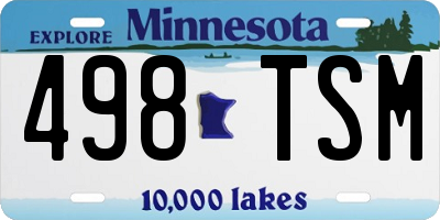 MN license plate 498TSM