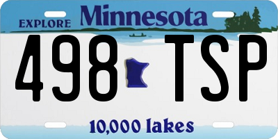 MN license plate 498TSP