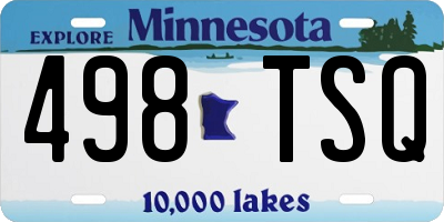 MN license plate 498TSQ