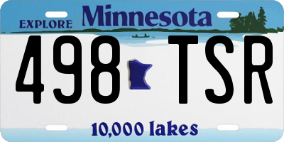 MN license plate 498TSR