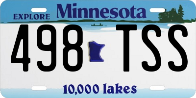 MN license plate 498TSS