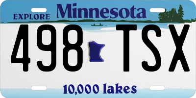 MN license plate 498TSX