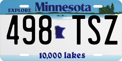 MN license plate 498TSZ
