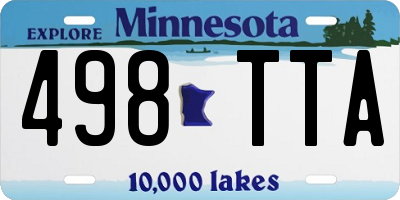 MN license plate 498TTA