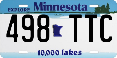 MN license plate 498TTC