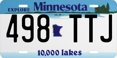MN license plate 498TTJ
