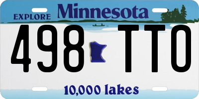 MN license plate 498TTO