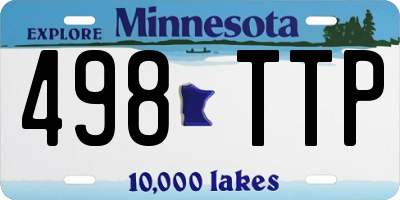 MN license plate 498TTP