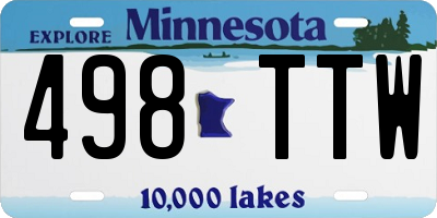 MN license plate 498TTW