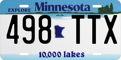 MN license plate 498TTX
