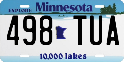 MN license plate 498TUA