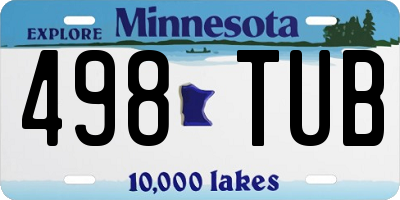 MN license plate 498TUB