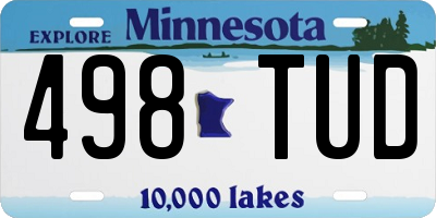 MN license plate 498TUD