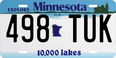 MN license plate 498TUK