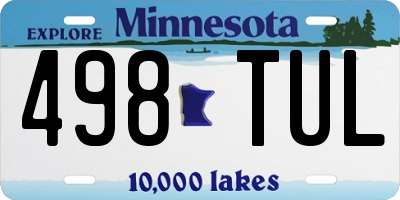 MN license plate 498TUL