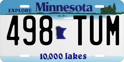 MN license plate 498TUM