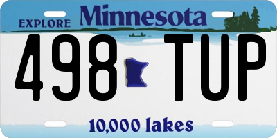 MN license plate 498TUP