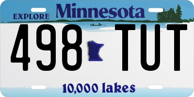MN license plate 498TUT