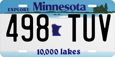 MN license plate 498TUV
