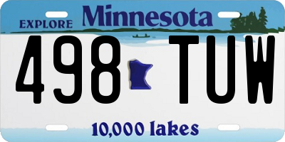 MN license plate 498TUW