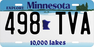 MN license plate 498TVA